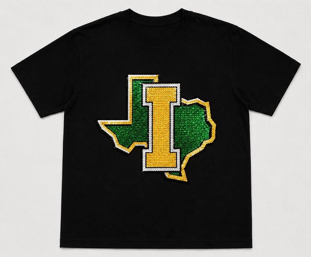 Idalou Black Varsity Sparkle Tee (Mock Up)
