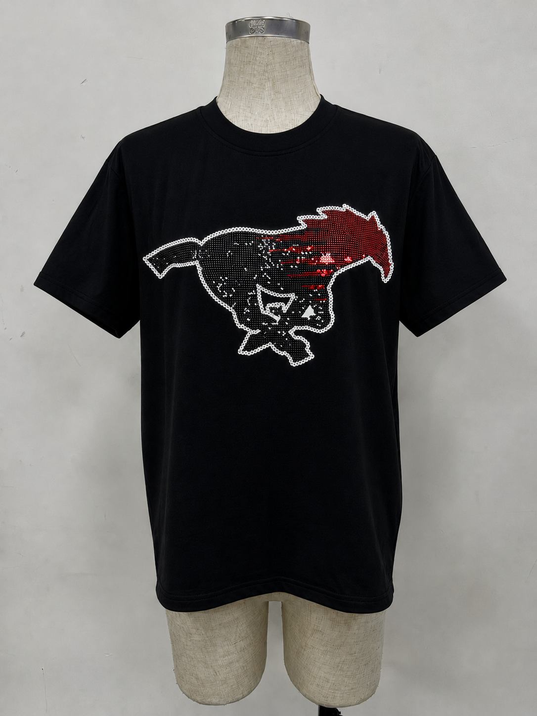 Shallowater Black Varsity Sparkle Tee