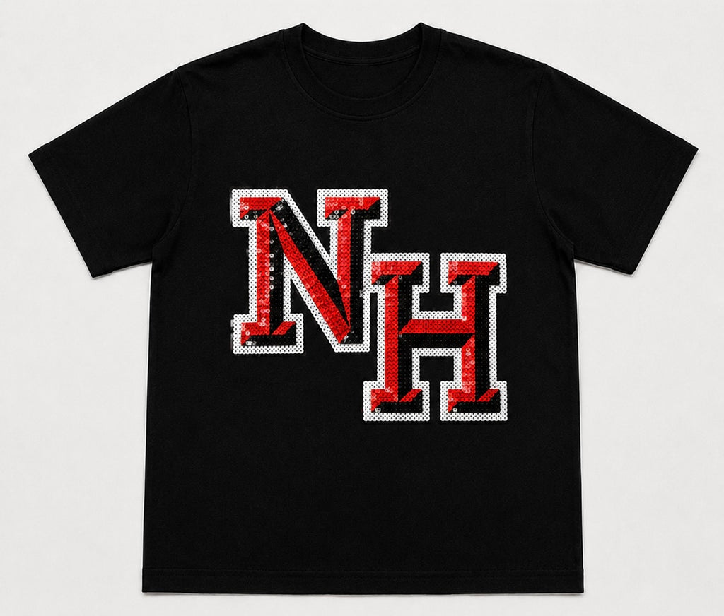 New Home Black Varsity Sparkle Tee (Mock Up)