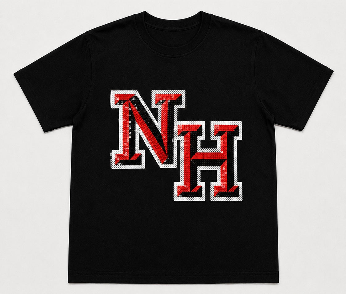 New Home Black Varsity Sparkle Tee (Mock Up)