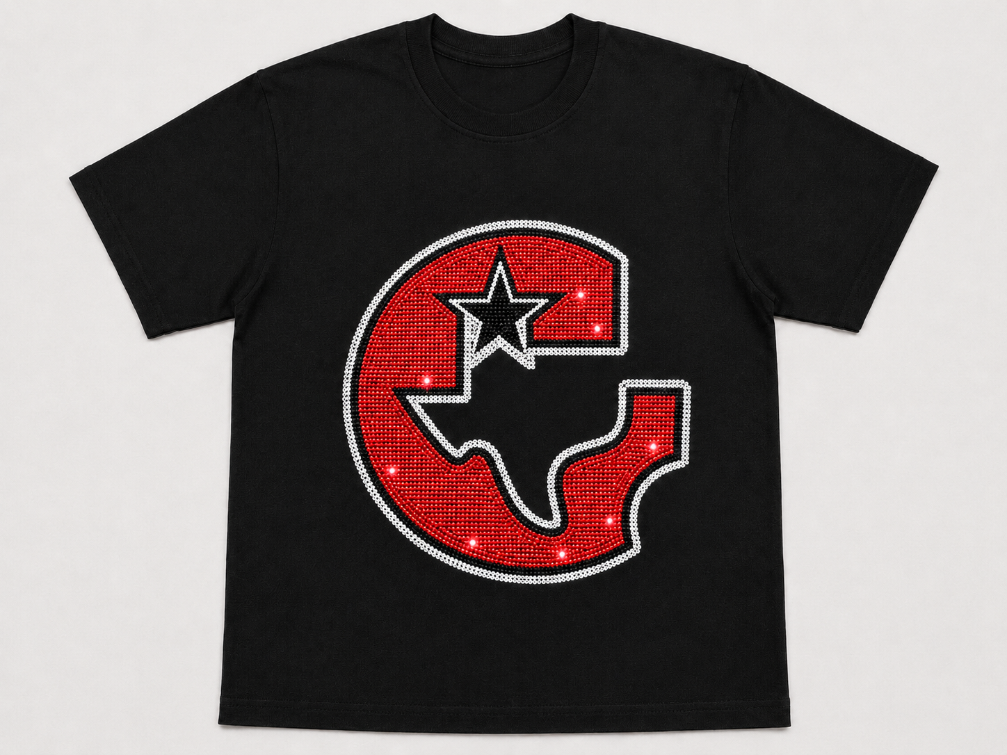 Gruver Black Varsity Sparkle Tee (Mock Up)